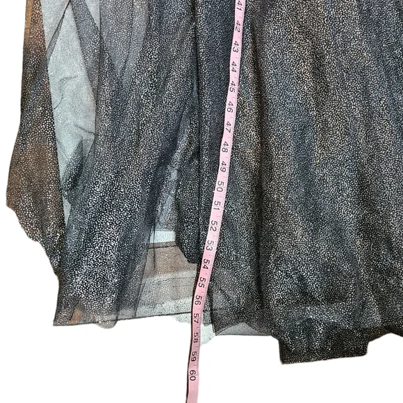 Ever Pretty Black Glittery Tulle Maxi Gown Size 4XL Spaghetti Strap Formal Dress - Picture 15 of 16
